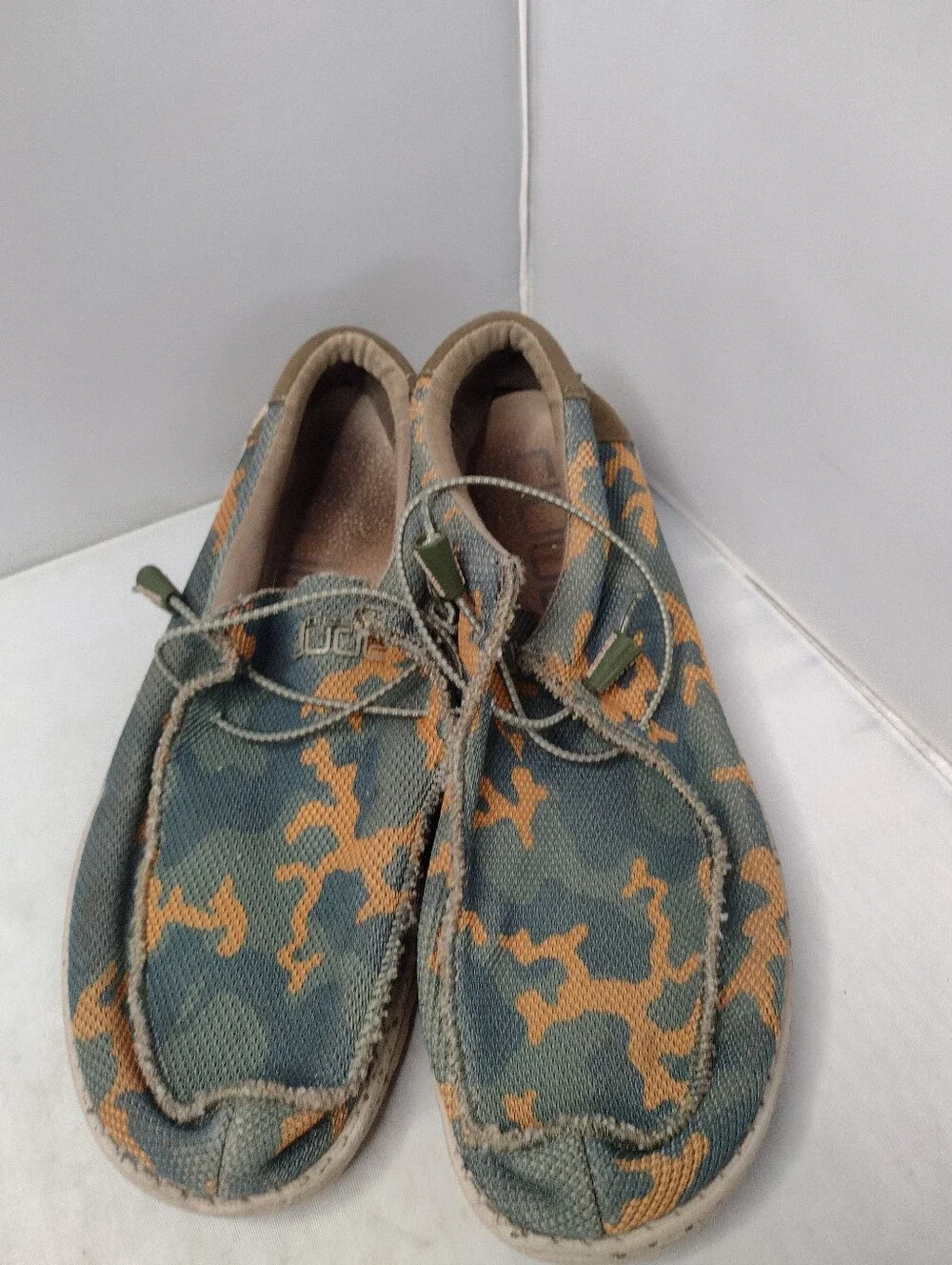 Hey Dude Mens Wally Sox Shoes Slip-On Loafer Camo Sz 13 Green Camouflage A30